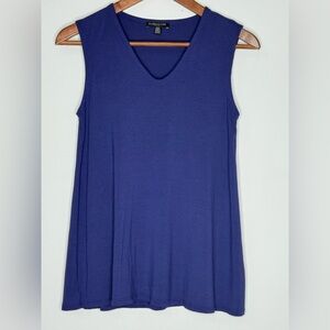EILEEN FISHER Petite PP Sleeveless V-Neck Tank Top Blue/Purple